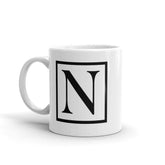 Letter N Border Monogram Coffee Tea Cup Mug, Mug, $ 17.50, A Moment Of Now™